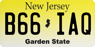 NJ license plate B66IAQ