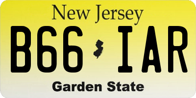 NJ license plate B66IAR