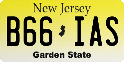 NJ license plate B66IAS