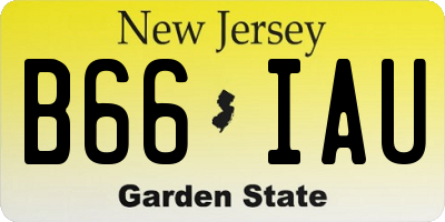 NJ license plate B66IAU