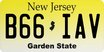 NJ license plate B66IAV