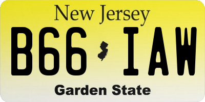 NJ license plate B66IAW