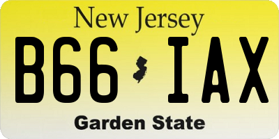 NJ license plate B66IAX