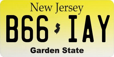 NJ license plate B66IAY
