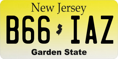 NJ license plate B66IAZ