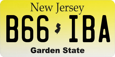 NJ license plate B66IBA