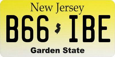 NJ license plate B66IBE