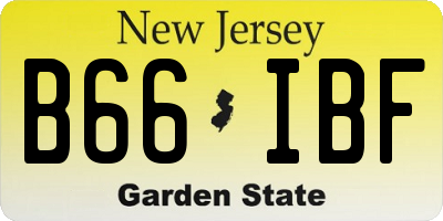 NJ license plate B66IBF