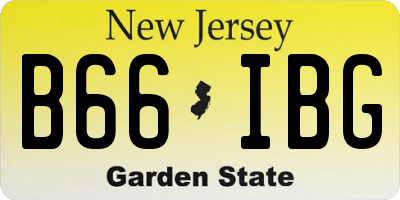 NJ license plate B66IBG