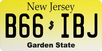 NJ license plate B66IBJ
