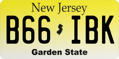 NJ license plate B66IBK