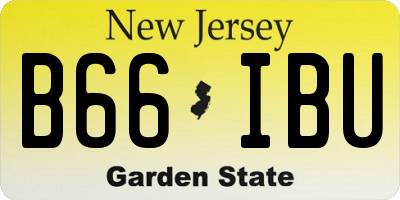 NJ license plate B66IBU