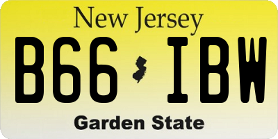 NJ license plate B66IBW