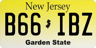 NJ license plate B66IBZ