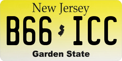 NJ license plate B66ICC