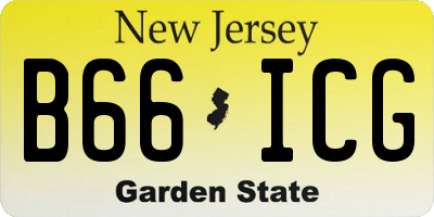 NJ license plate B66ICG