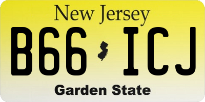 NJ license plate B66ICJ