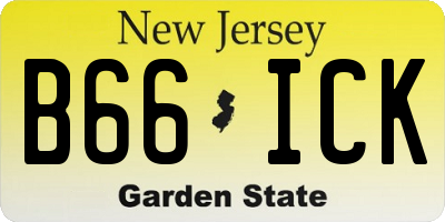 NJ license plate B66ICK