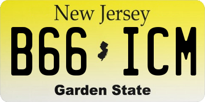 NJ license plate B66ICM