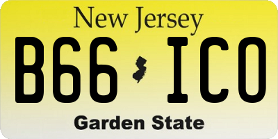 NJ license plate B66ICO