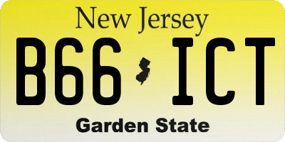 NJ license plate B66ICT