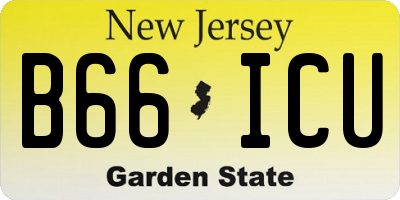 NJ license plate B66ICU