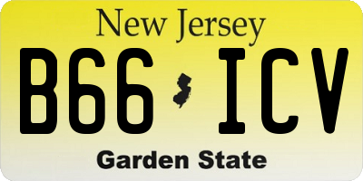 NJ license plate B66ICV