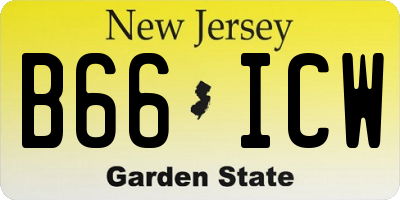 NJ license plate B66ICW