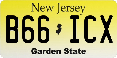 NJ license plate B66ICX