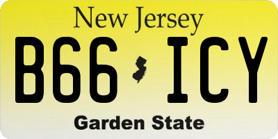 NJ license plate B66ICY