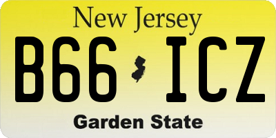 NJ license plate B66ICZ