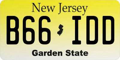 NJ license plate B66IDD