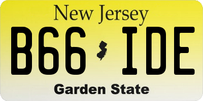 NJ license plate B66IDE