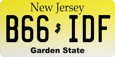 NJ license plate B66IDF