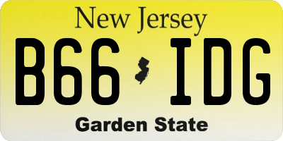 NJ license plate B66IDG