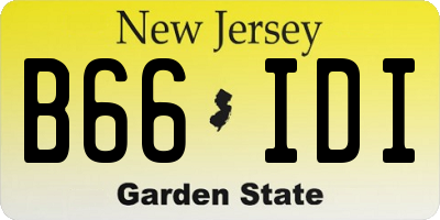 NJ license plate B66IDI