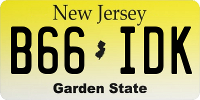 NJ license plate B66IDK