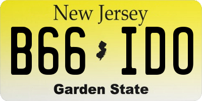 NJ license plate B66IDO