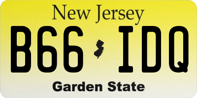 NJ license plate B66IDQ