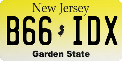 NJ license plate B66IDX