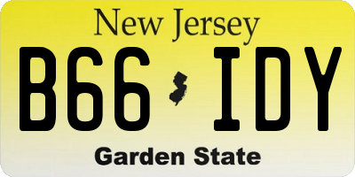 NJ license plate B66IDY