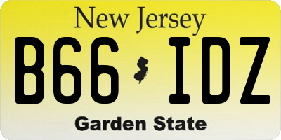NJ license plate B66IDZ