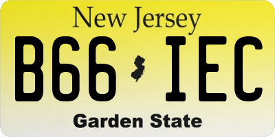 NJ license plate B66IEC