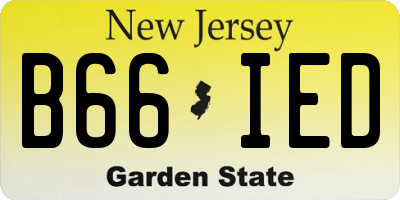 NJ license plate B66IED