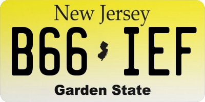 NJ license plate B66IEF