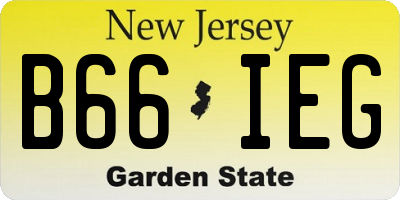 NJ license plate B66IEG
