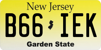 NJ license plate B66IEK