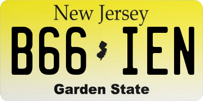 NJ license plate B66IEN