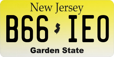 NJ license plate B66IEO