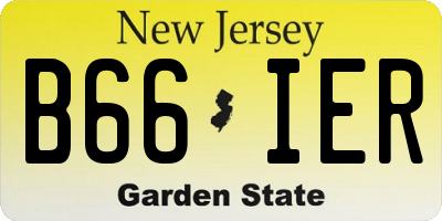 NJ license plate B66IER